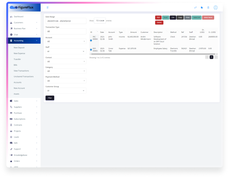 Easily View All Transactions